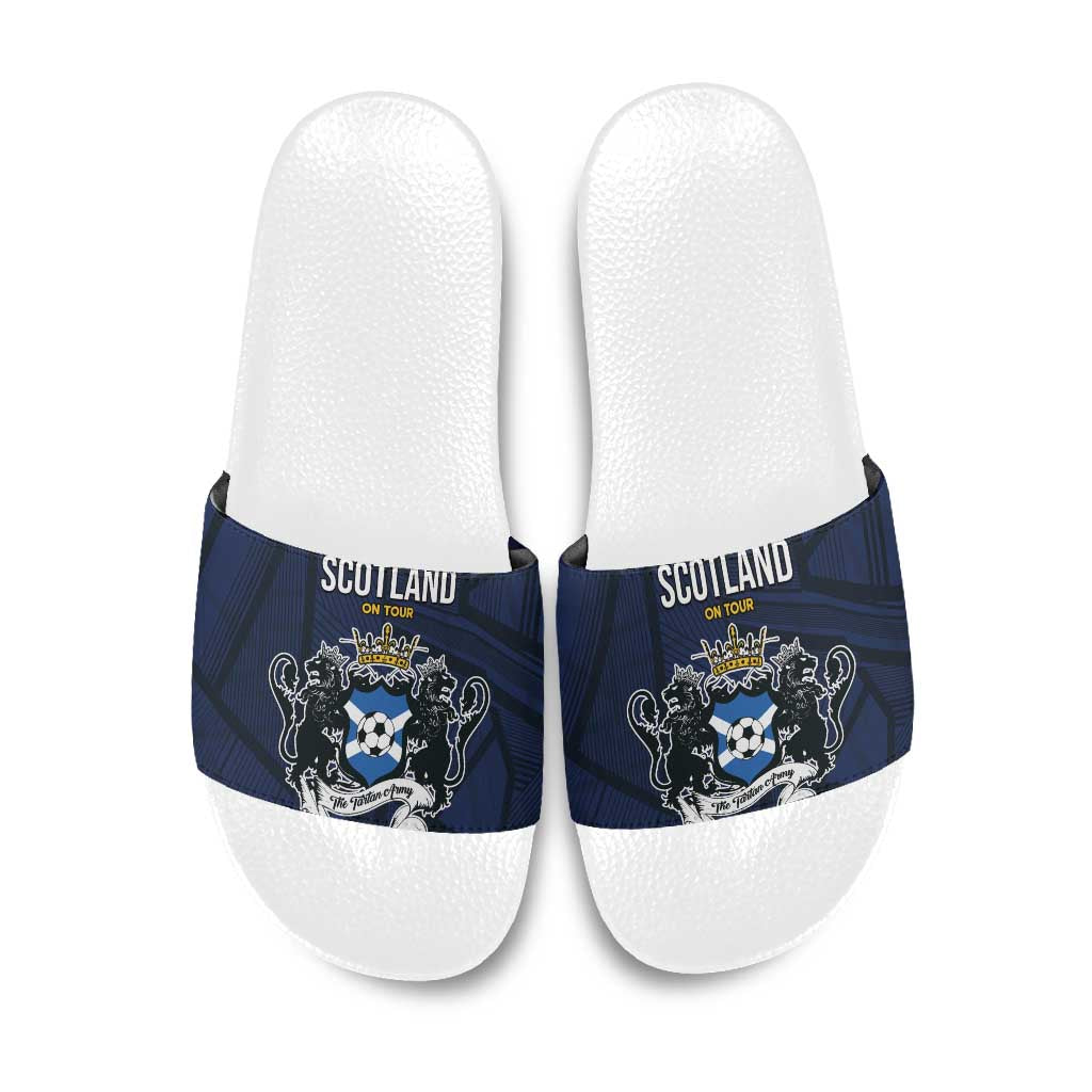 Football Scotland On Tour 2026 Slide Sandals Tartan Scottish Army Be Coming - Wonder Print Shop