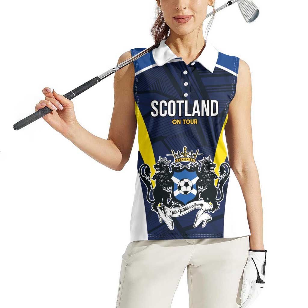 Custom Football Scotland On Tour 2026 Women Sleeveless Polo Shirt Tartan Scottish Army Be Coming - Wonder Print Shop