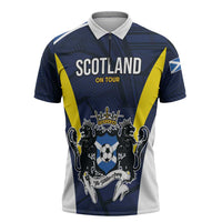 Custom Football Scotland On Tour 2026 Zipper Polo Shirt Tartan Scottish Army Be Coming - Wonder Print Shop