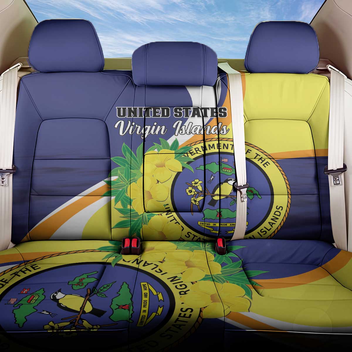 United States Virgin Islands Back Car Seat Cover United in Pride and Hope