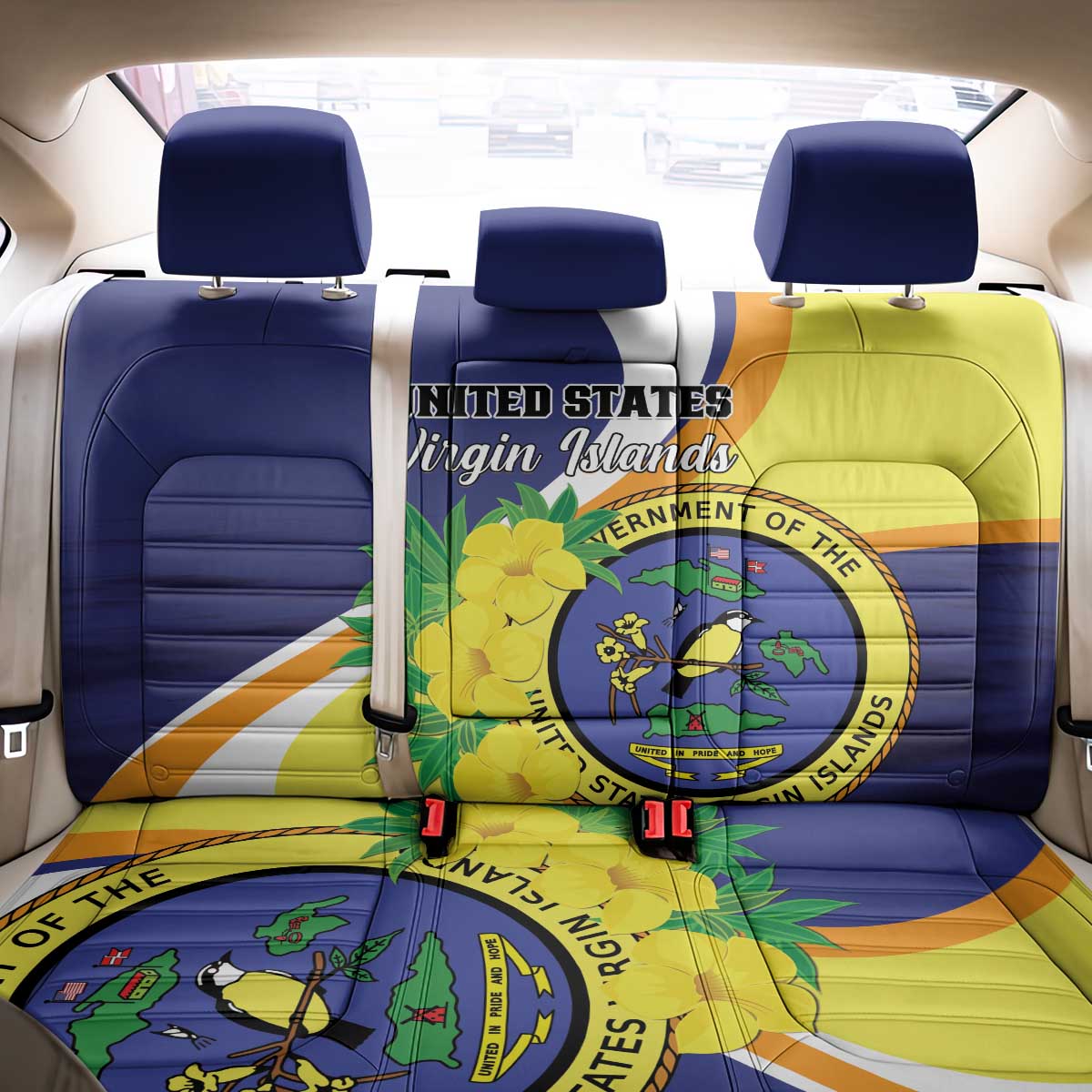 United States Virgin Islands Back Car Seat Cover United in Pride and Hope