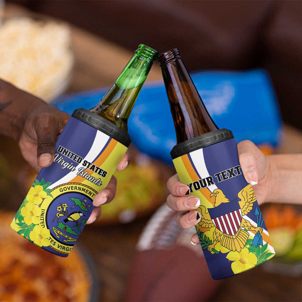 Personalized United States Virgin Islands 4 in 1 Can Cooler Tumbler United in Pride and Hope