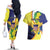Personalized United States Virgin Islands Couples Matching Off The Shoulder Long Sleeve Dress and Hawaiian Shirt United in Pride and Hope