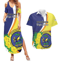 Personalized United States Virgin Islands Couples Matching Summer Maxi Dress and Hawaiian Shirt United in Pride and Hope