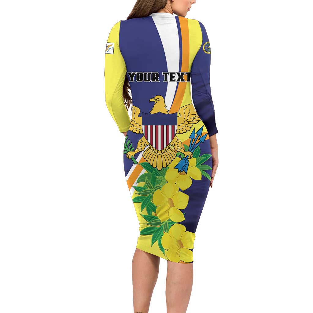 Personalized United States Virgin Islands Family Matching Long Sleeve Bodycon Dress and Hawaiian Shirt United in Pride and Hope