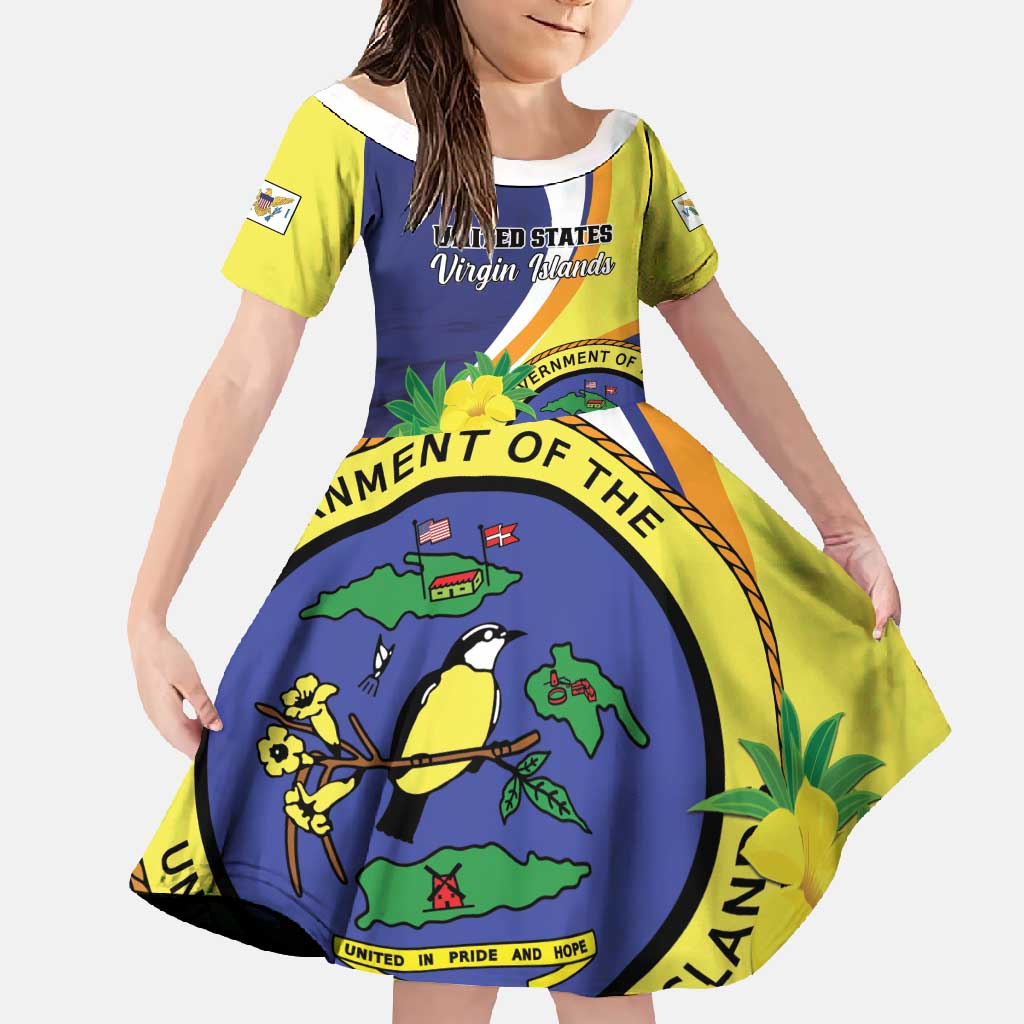 Personalized United States Virgin Islands Family Matching Off Shoulder Maxi Dress and Hawaiian Shirt United in Pride and Hope