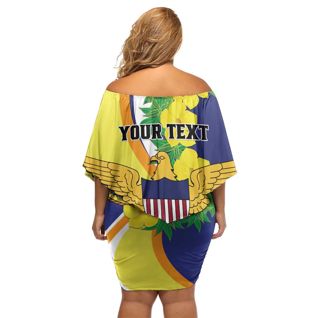 Personalized United States Virgin Islands Family Matching Off Shoulder Short Dress and Hawaiian Shirt United in Pride and Hope