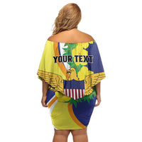 Personalized United States Virgin Islands Family Matching Off Shoulder Short Dress and Hawaiian Shirt United in Pride and Hope