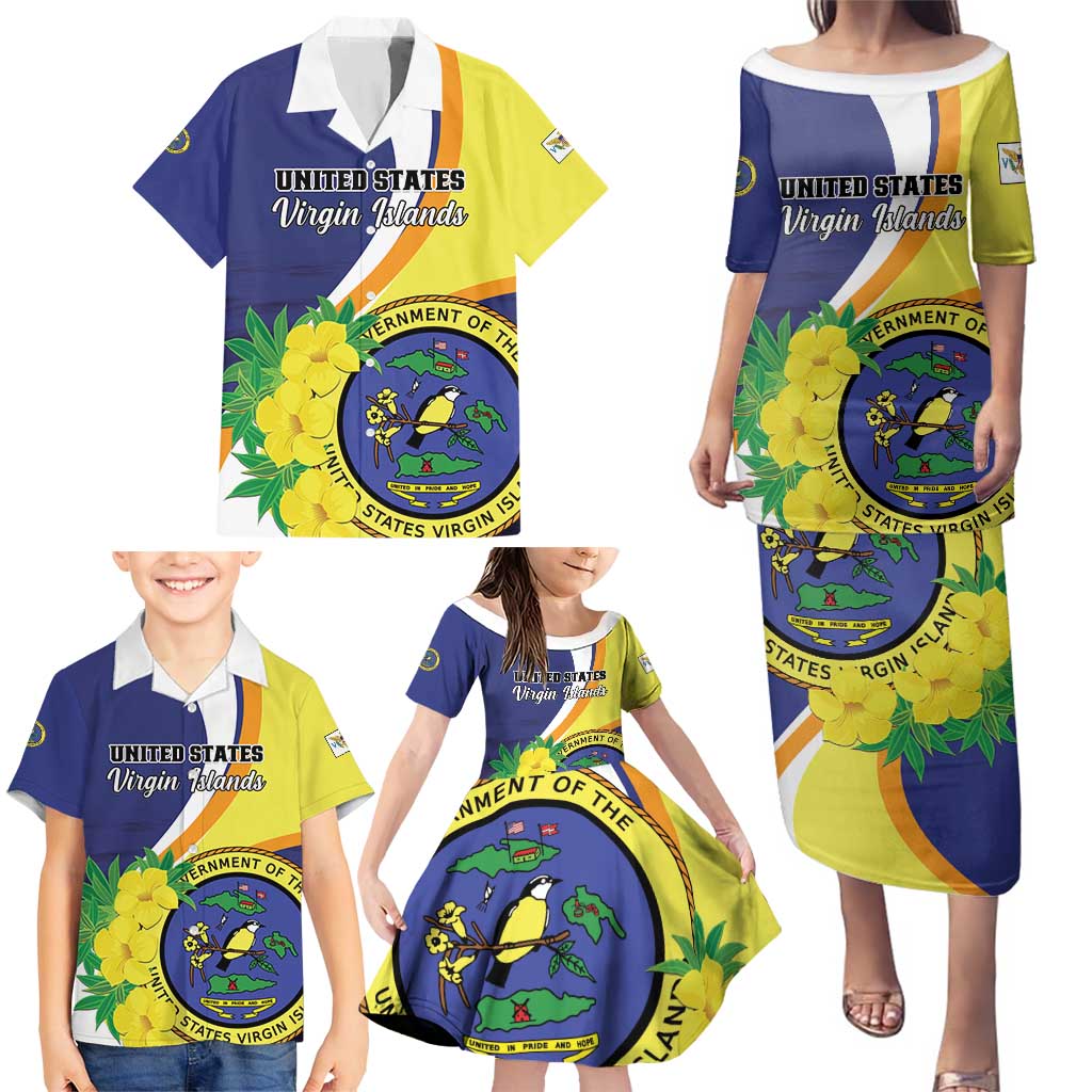 Personalized United States Virgin Islands Family Matching Puletasi and Hawaiian Shirt United in Pride and Hope