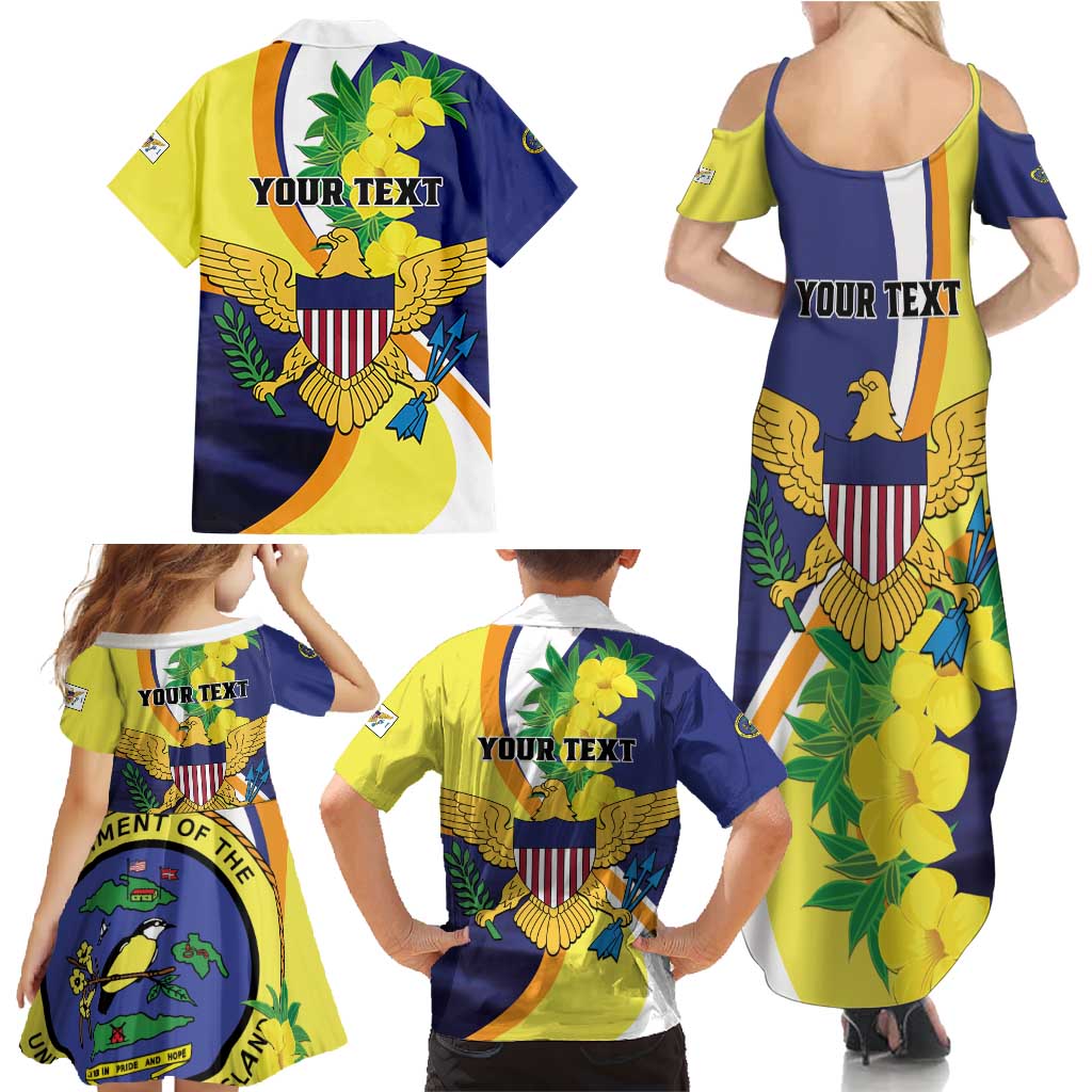 Personalized United States Virgin Islands Family Matching Summer Maxi Dress and Hawaiian Shirt United in Pride and Hope