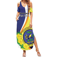 Personalized United States Virgin Islands Family Matching Summer Maxi Dress and Hawaiian Shirt United in Pride and Hope