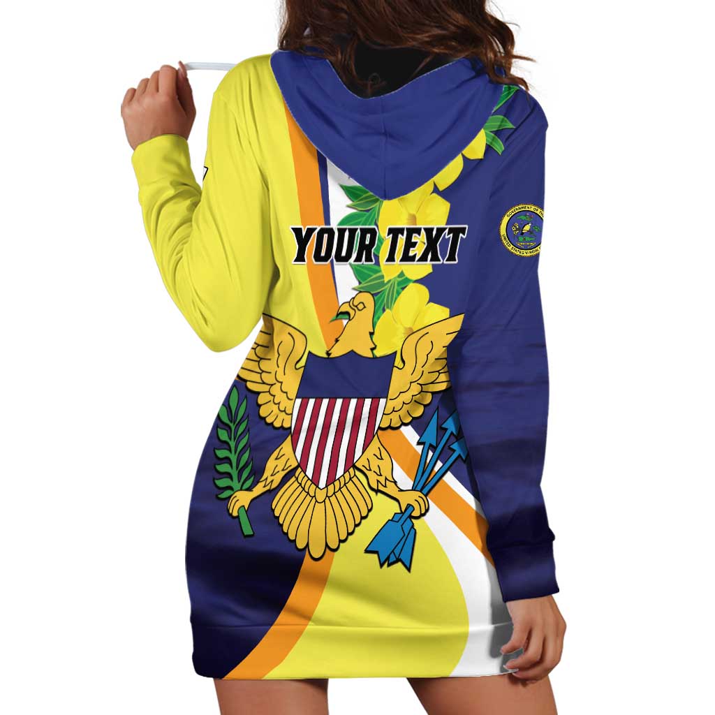 Personalized United States Virgin Islands Hoodie Dress United in Pride and Hope