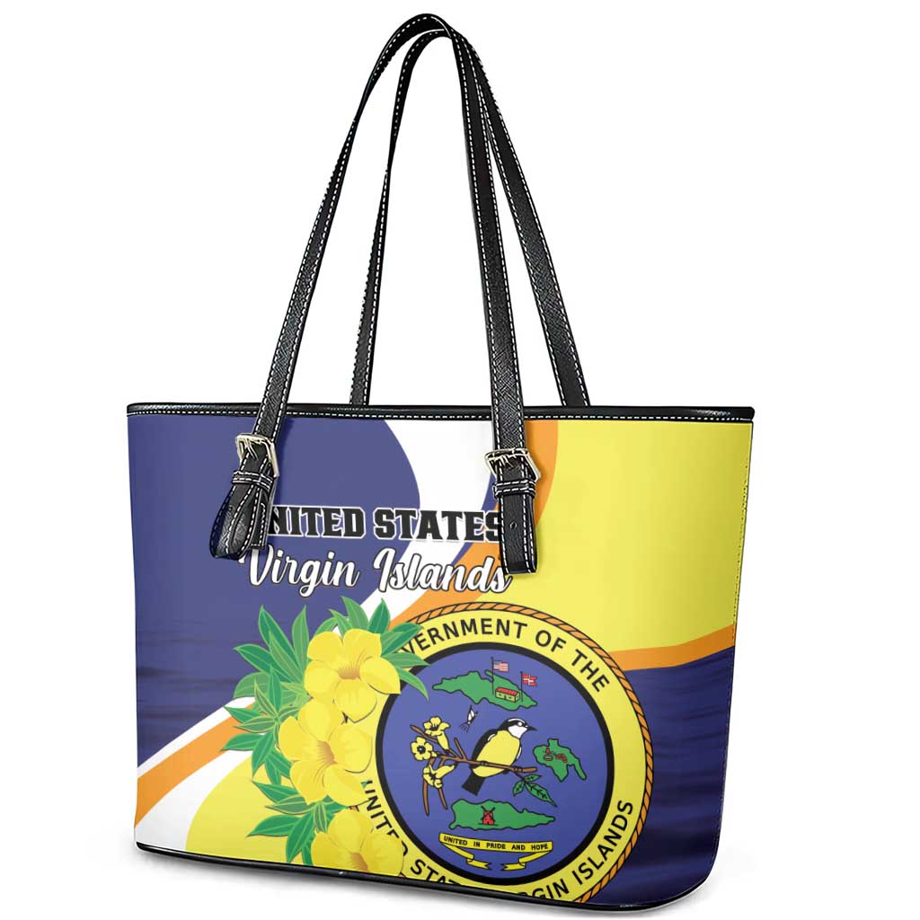 United States Virgin Islands Leather Tote Bag United in Pride and Hope