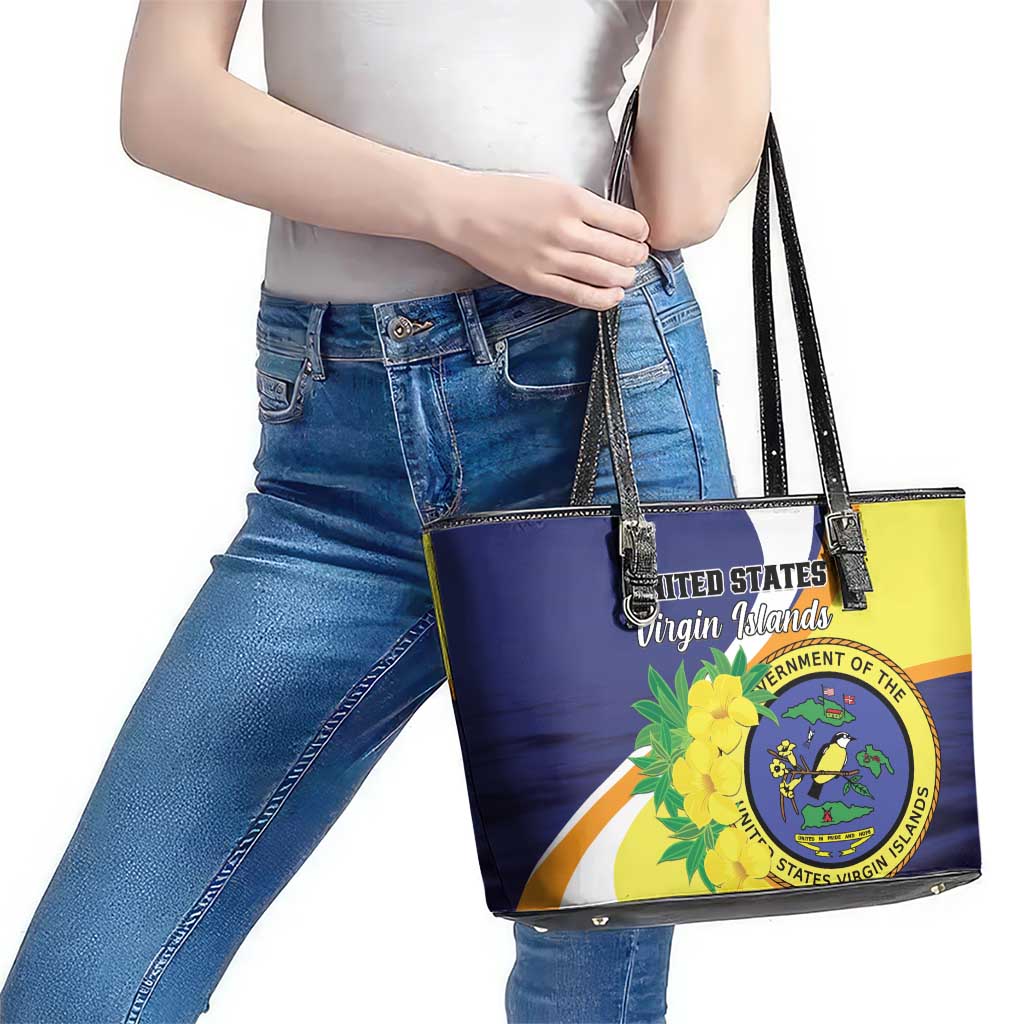 United States Virgin Islands Leather Tote Bag United in Pride and Hope