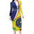 Personalized United States Virgin Islands Long Sleeve Bodycon Dress United in Pride and Hope