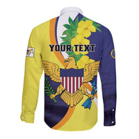 Personalized United States Virgin Islands Long Sleeve Button Shirt United in Pride and Hope