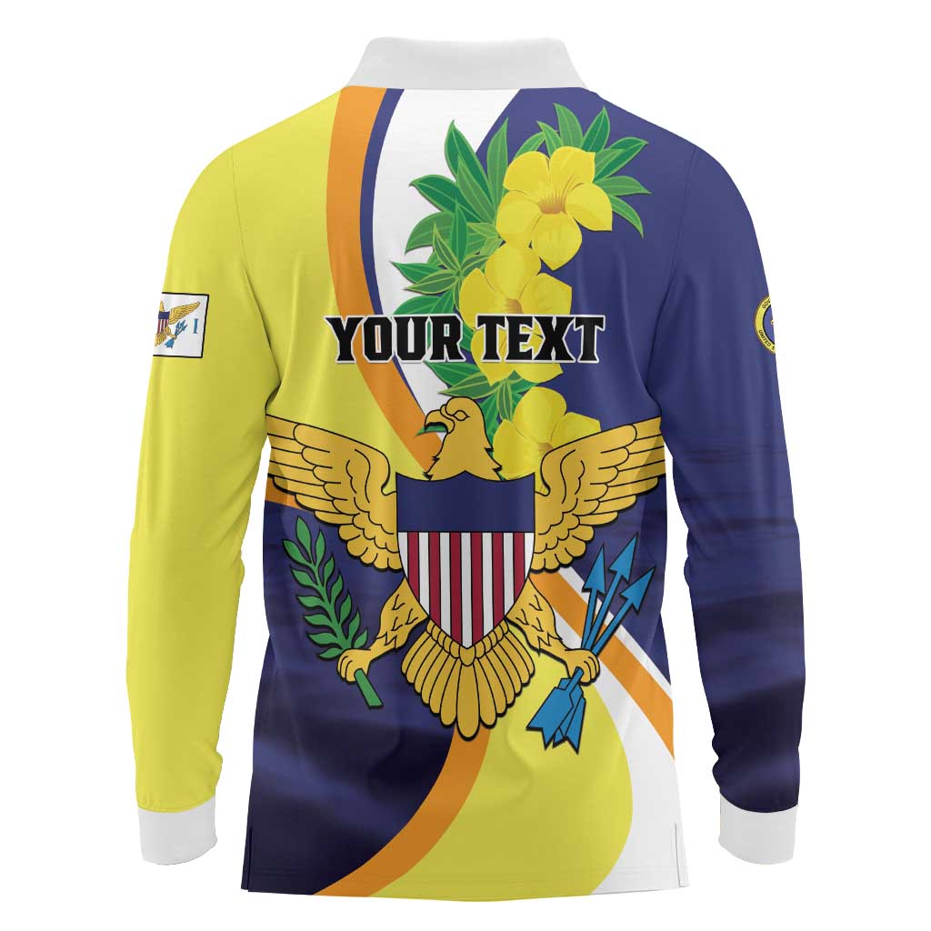 Personalized United States Virgin Islands Long Sleeve Polo Shirt United in Pride and Hope