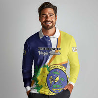 Personalized United States Virgin Islands Long Sleeve Polo Shirt United in Pride and Hope