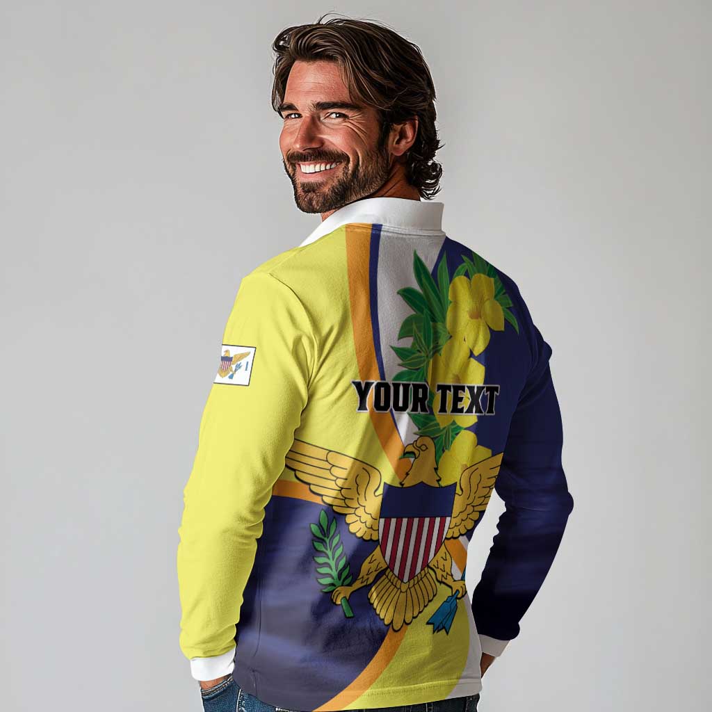 Personalized United States Virgin Islands Long Sleeve Polo Shirt United in Pride and Hope