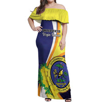 Personalized United States Virgin Islands Off Shoulder Maxi Dress United in Pride and Hope