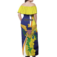 Personalized United States Virgin Islands Off Shoulder Maxi Dress United in Pride and Hope
