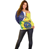 Personalized United States Virgin Islands Off Shoulder Sweater United in Pride and Hope