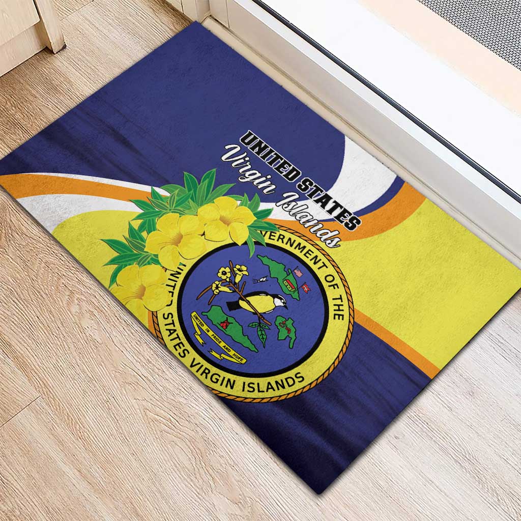 United States Virgin Islands Rubber Doormat United in Pride and Hope
