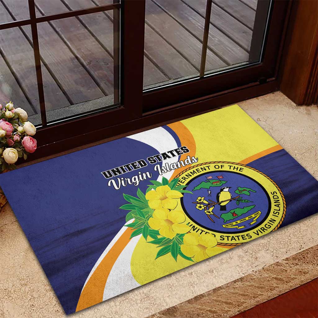 United States Virgin Islands Rubber Doormat United in Pride and Hope