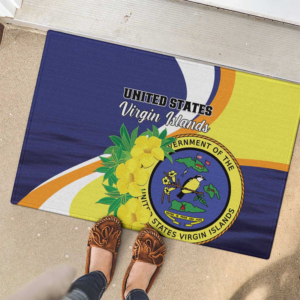 United States Virgin Islands Rubber Doormat United in Pride and Hope
