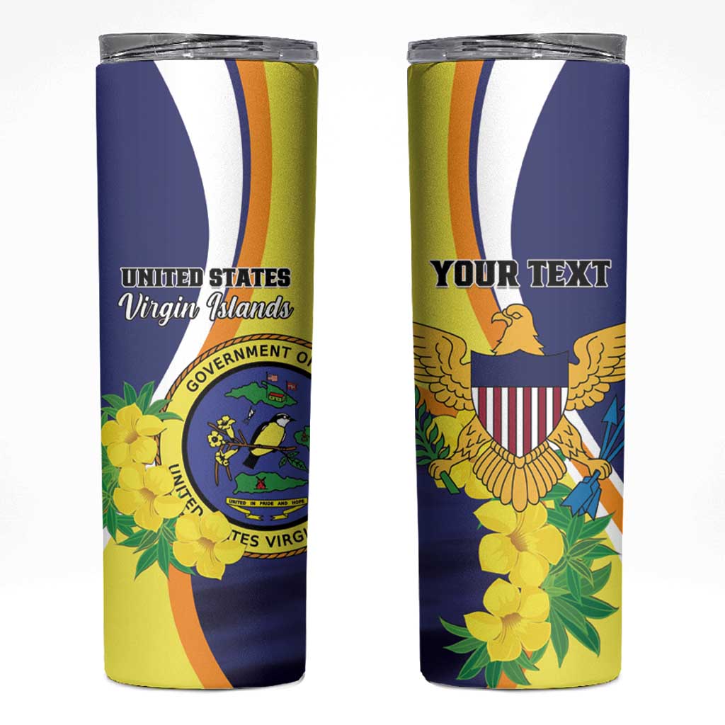 Personalized United States Virgin Islands Skinny Tumbler United in Pride and Hope