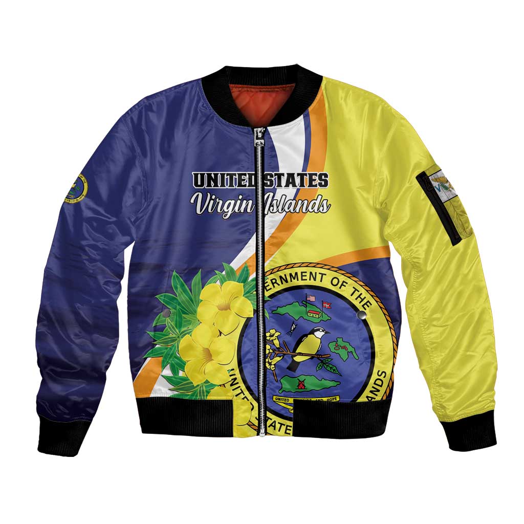 Personalized United States Virgin Islands Sleeve Zip Bomber Jacket United in Pride and Hope