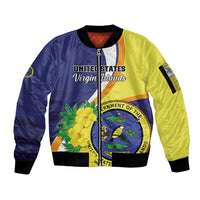 Personalized United States Virgin Islands Sleeve Zip Bomber Jacket United in Pride and Hope