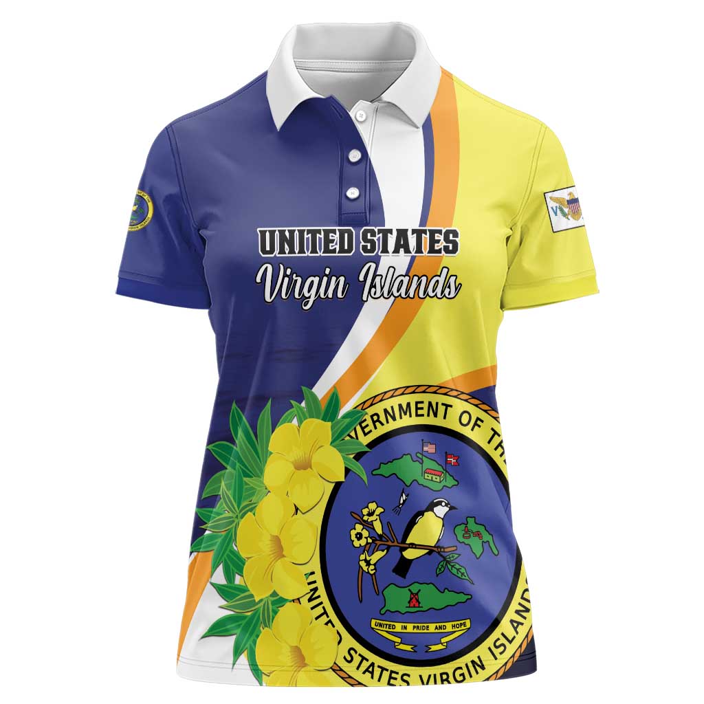 Personalized United States Virgin Islands Women Polo Shirt United in Pride and Hope - Wonder Print Shop