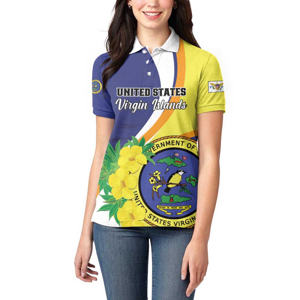 Personalized United States Virgin Islands Women Polo Shirt United in Pride and Hope - Wonder Print Shop