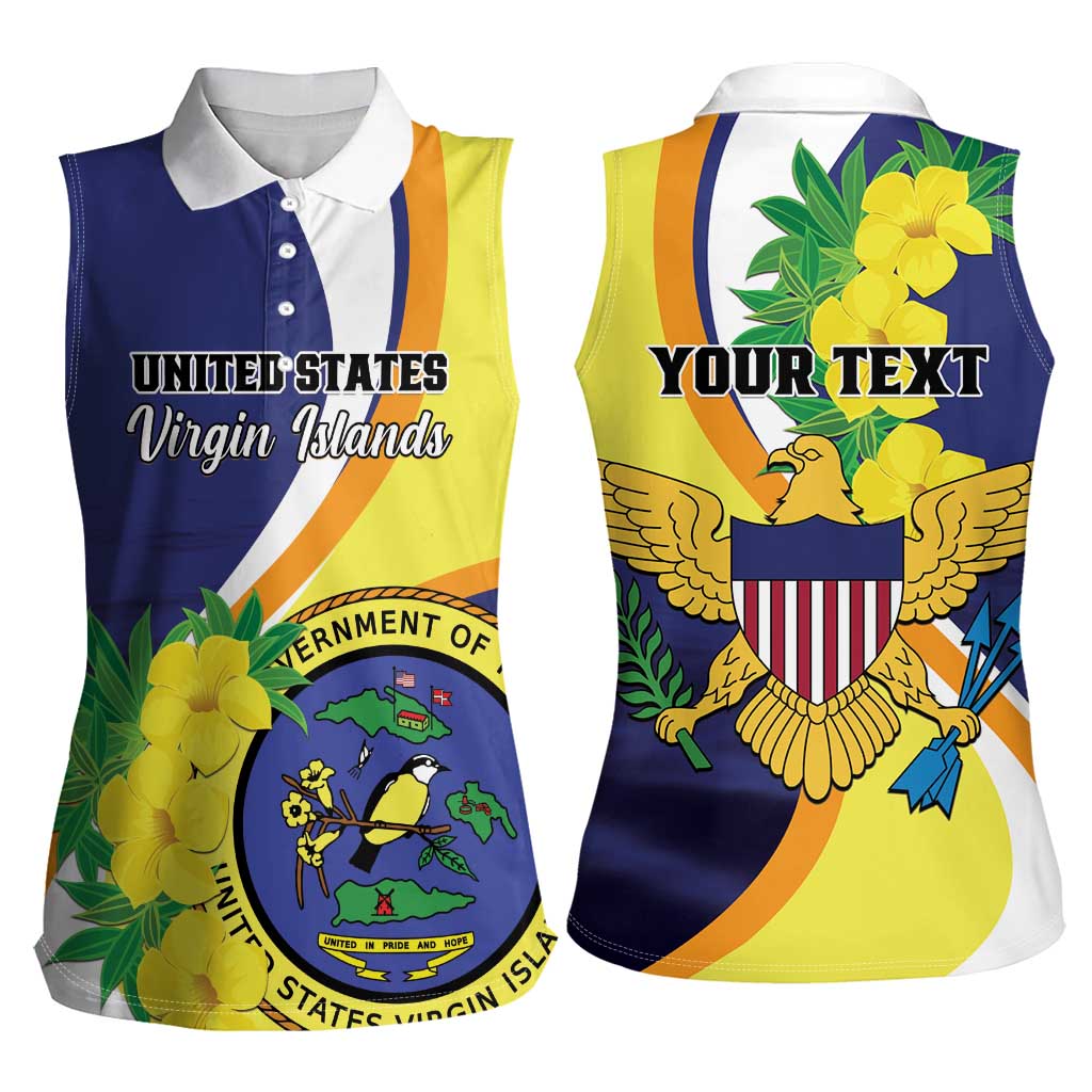 Personalized United States Virgin Islands Women Sleeveless Polo Shirt United in Pride and Hope - Wonder Print Shop