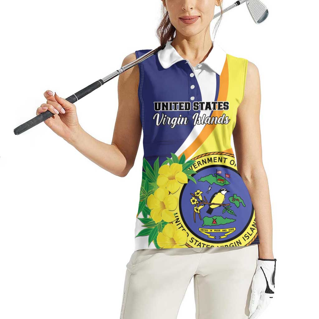 Personalized United States Virgin Islands Women Sleeveless Polo Shirt United in Pride and Hope - Wonder Print Shop