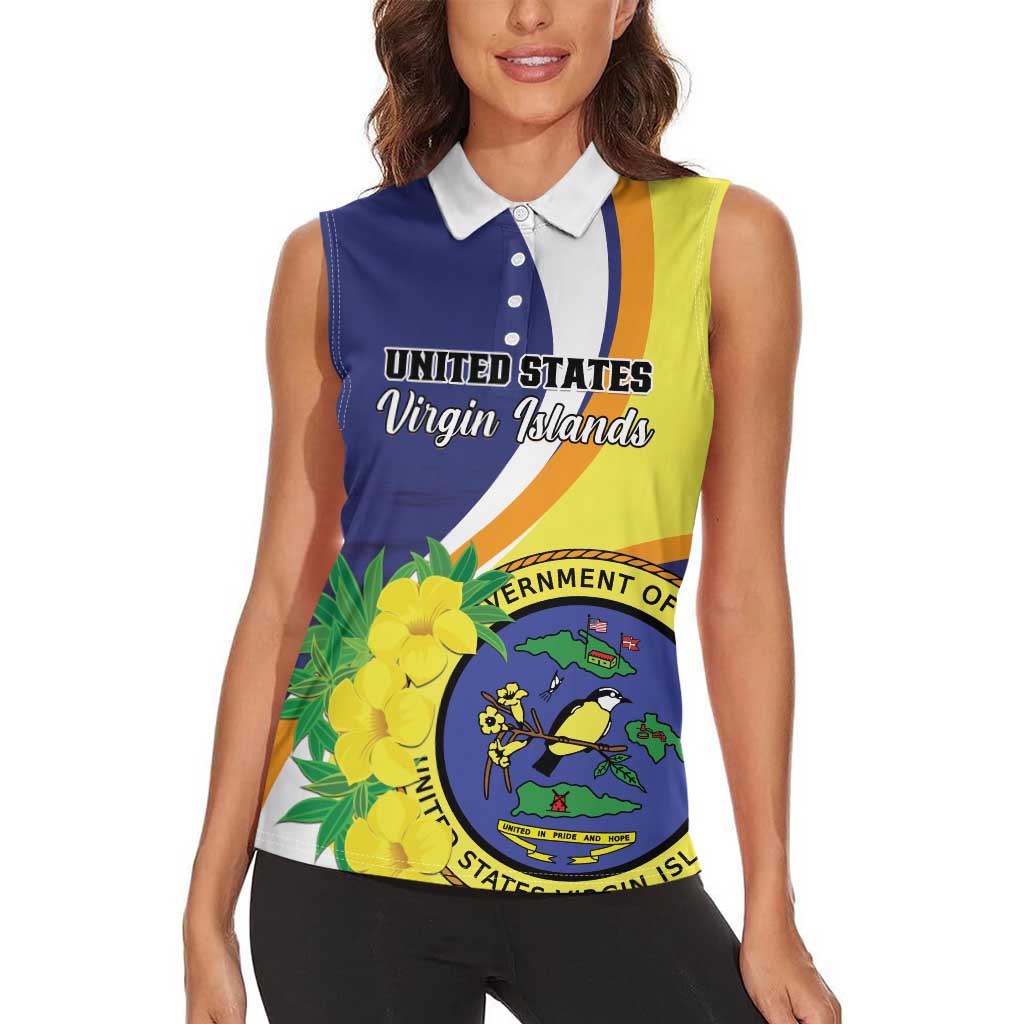 Personalized United States Virgin Islands Women Sleeveless Polo Shirt United in Pride and Hope - Wonder Print Shop