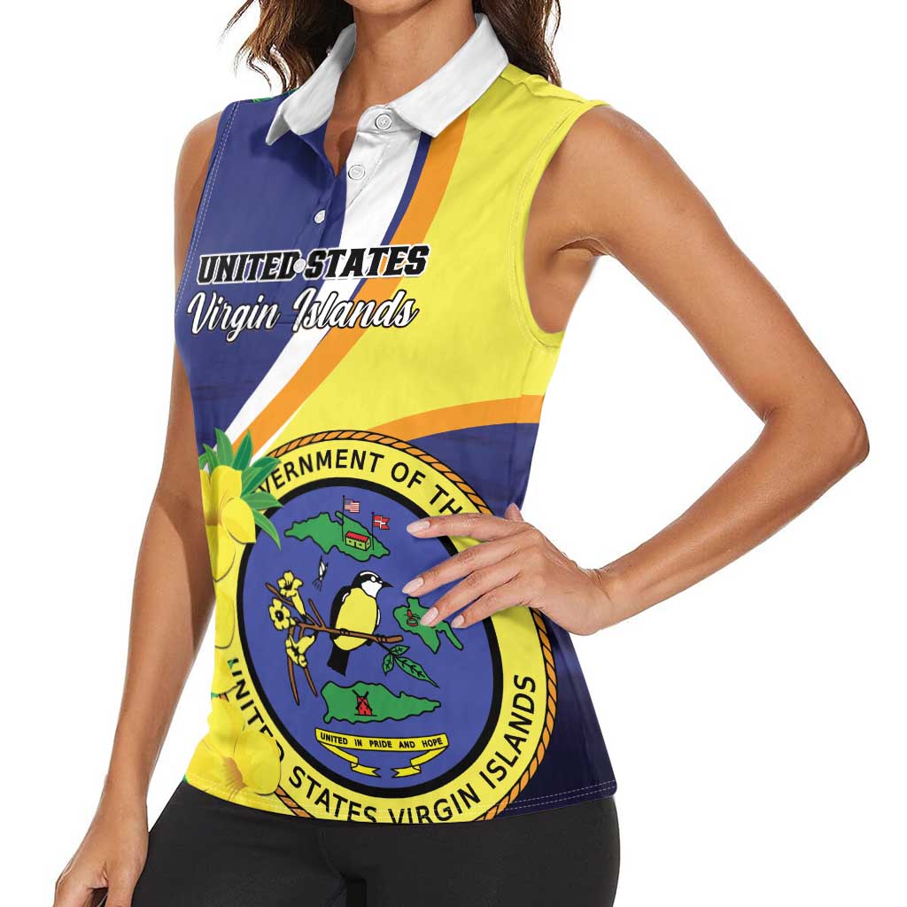 Personalized United States Virgin Islands Women Sleeveless Polo Shirt United in Pride and Hope - Wonder Print Shop