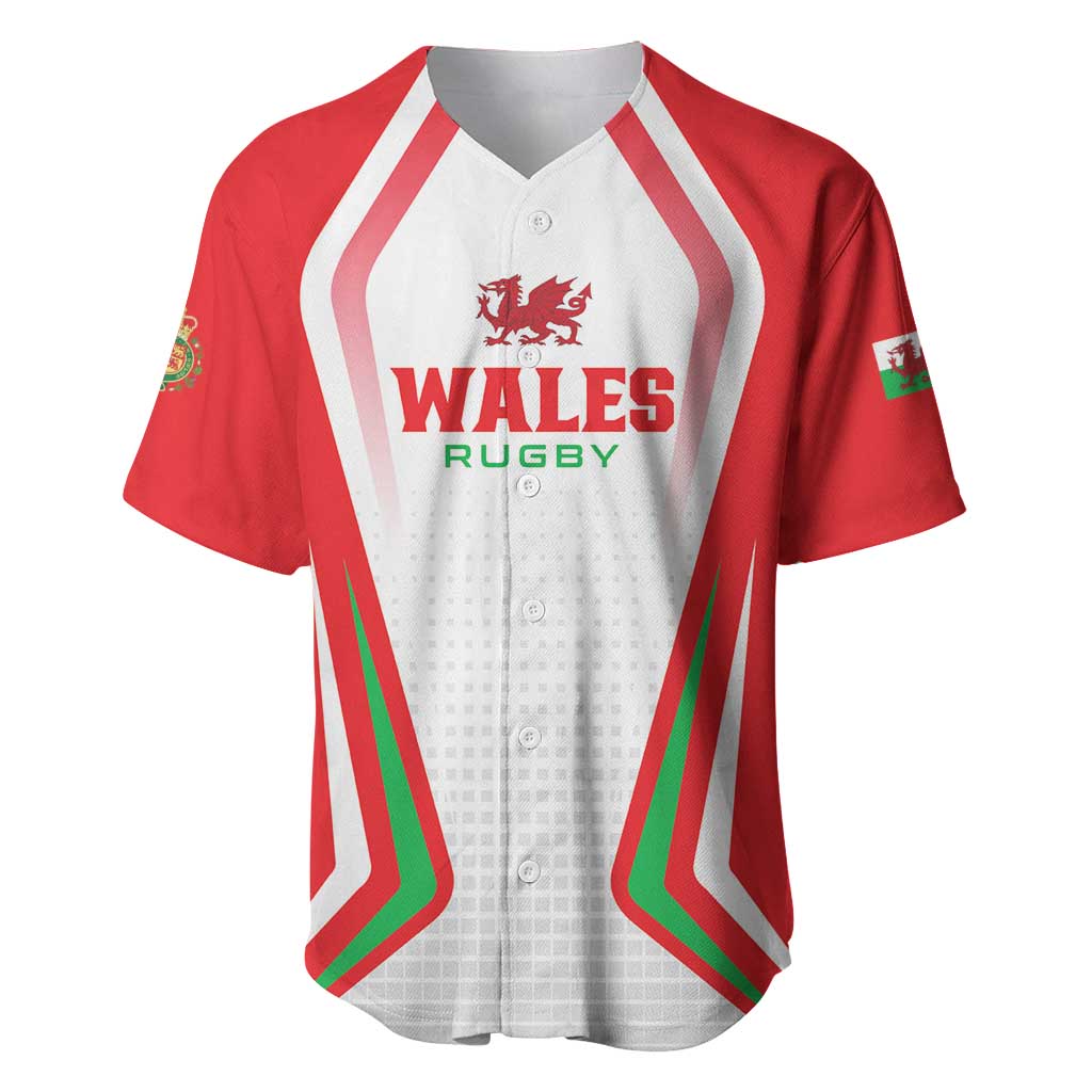 Custom Welsh Rugby Baseball Jersey Wales Red Dragon Champions