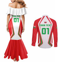 Custom Welsh Rugby Couples Matching Mermaid Dress and Long Sleeve Button Shirt Wales Red Dragon Champions