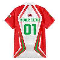 Custom Welsh Rugby Family Matching Off The Shoulder Long Sleeve Dress and Hawaiian Shirt Wales Red Dragon Champions