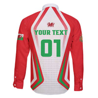 Custom Welsh Rugby Family Matching Off The Shoulder Long Sleeve Dress and Hawaiian Shirt Wales Red Dragon Champions