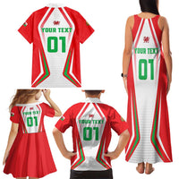 Custom Welsh Rugby Family Matching Tank Maxi Dress and Hawaiian Shirt Wales Red Dragon Champions
