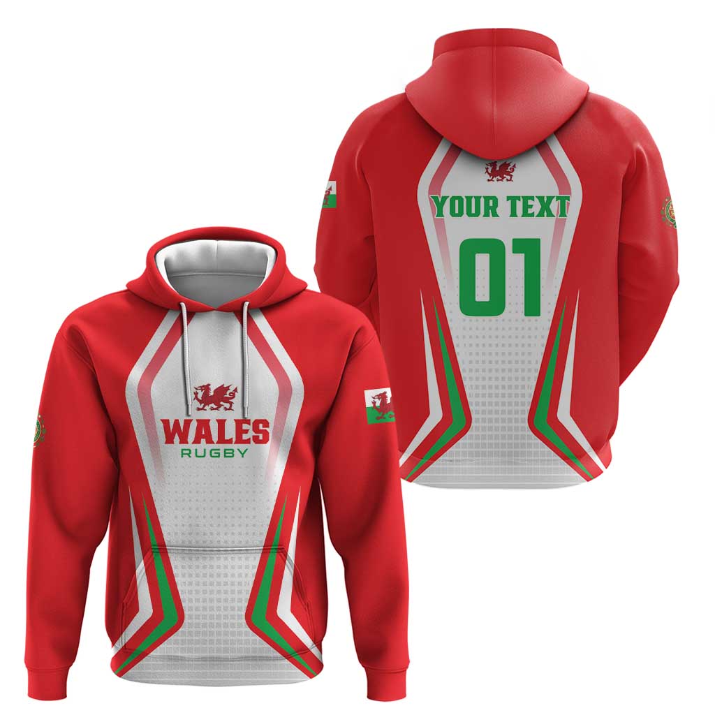 Custom Welsh Rugby Hoodie Wales Red Dragon Champions