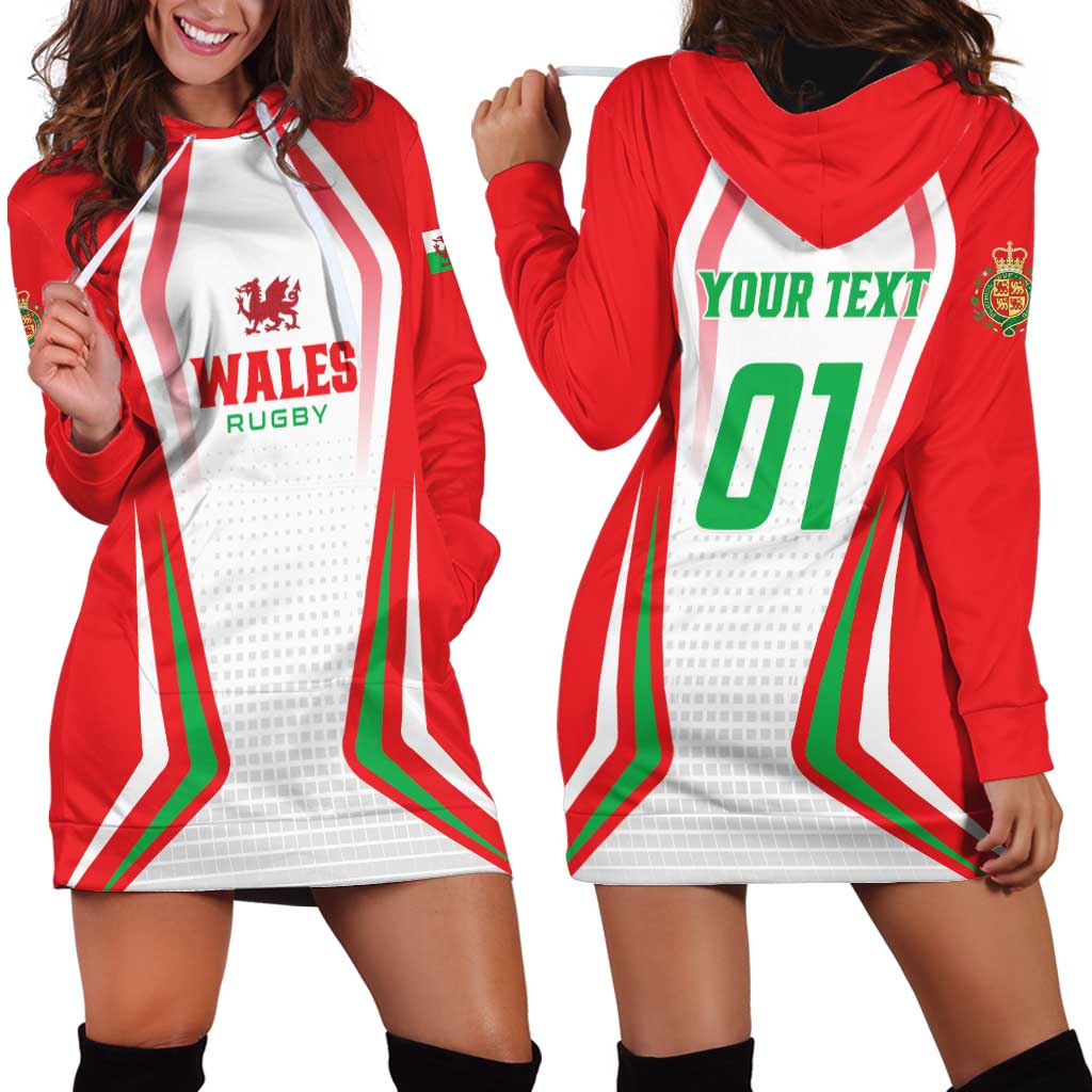 Custom Welsh Rugby Hoodie Dress Wales Red Dragon Champions