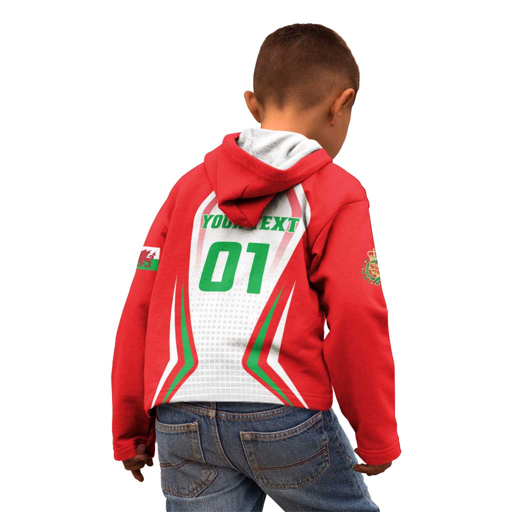 Custom Welsh Rugby Kid Hoodie Wales Red Dragon Champions