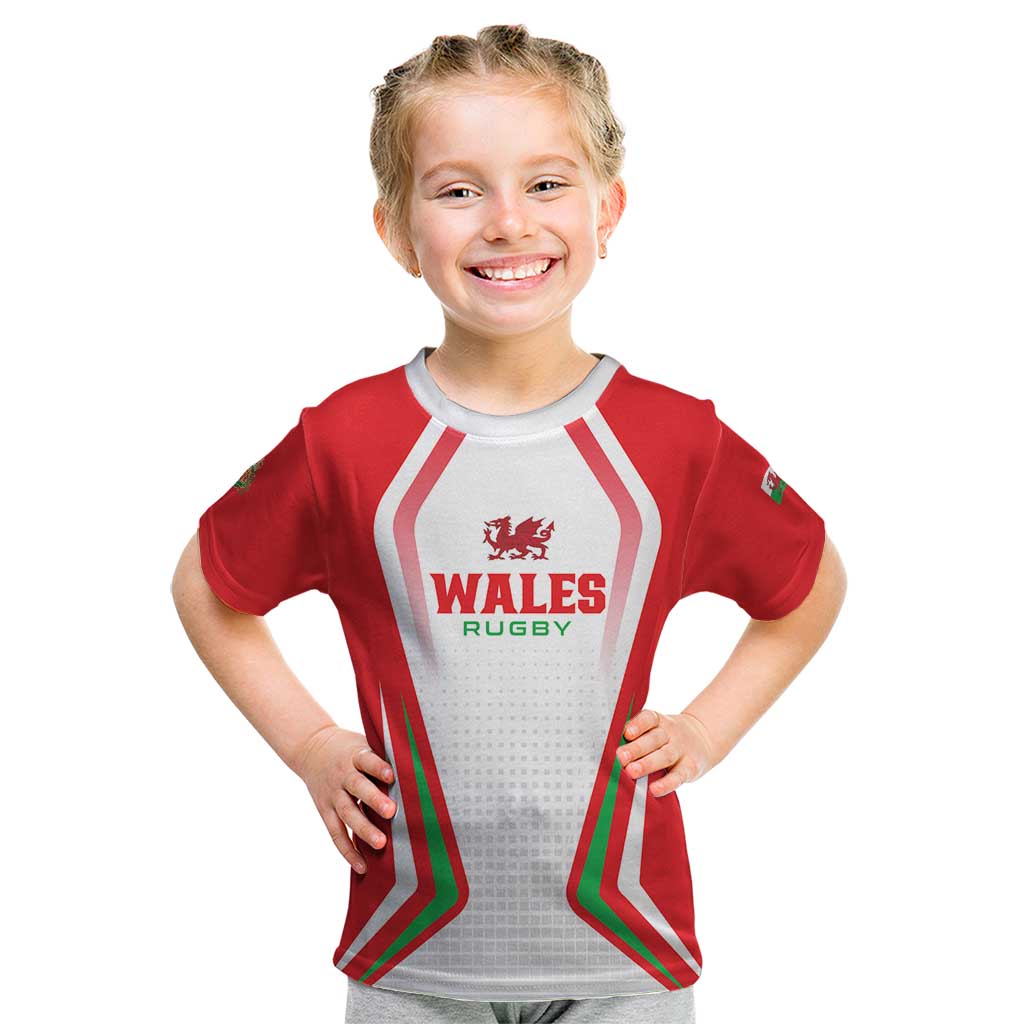 Custom Welsh Rugby Kid T Shirt Wales Red Dragon Champions