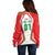 Custom Welsh Rugby Off Shoulder Sweater Wales Red Dragon Champions