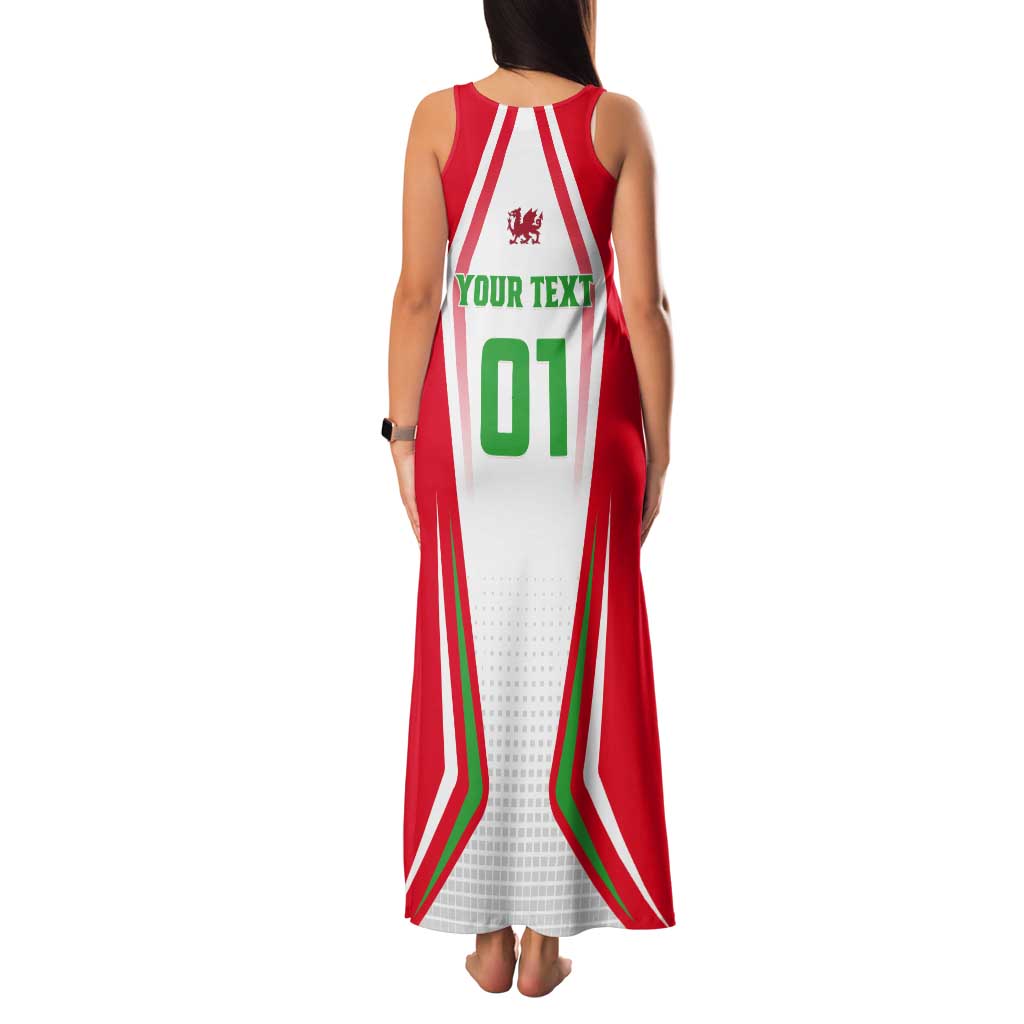 Custom Welsh Rugby Tank Maxi Dress Wales Red Dragon Champions