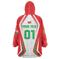 Custom Welsh Rugby Wearable Blanket Hoodie Wales Red Dragon Champions - Wonder Print Shop